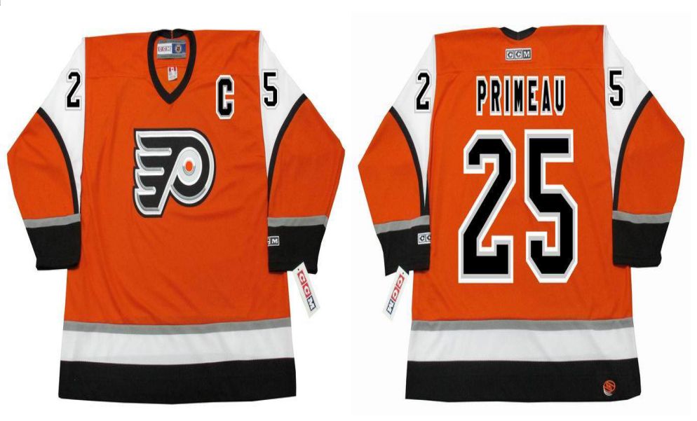 2019 Men Philadelphia Flyers #25 Primeau Orange CCM NHL jerseys